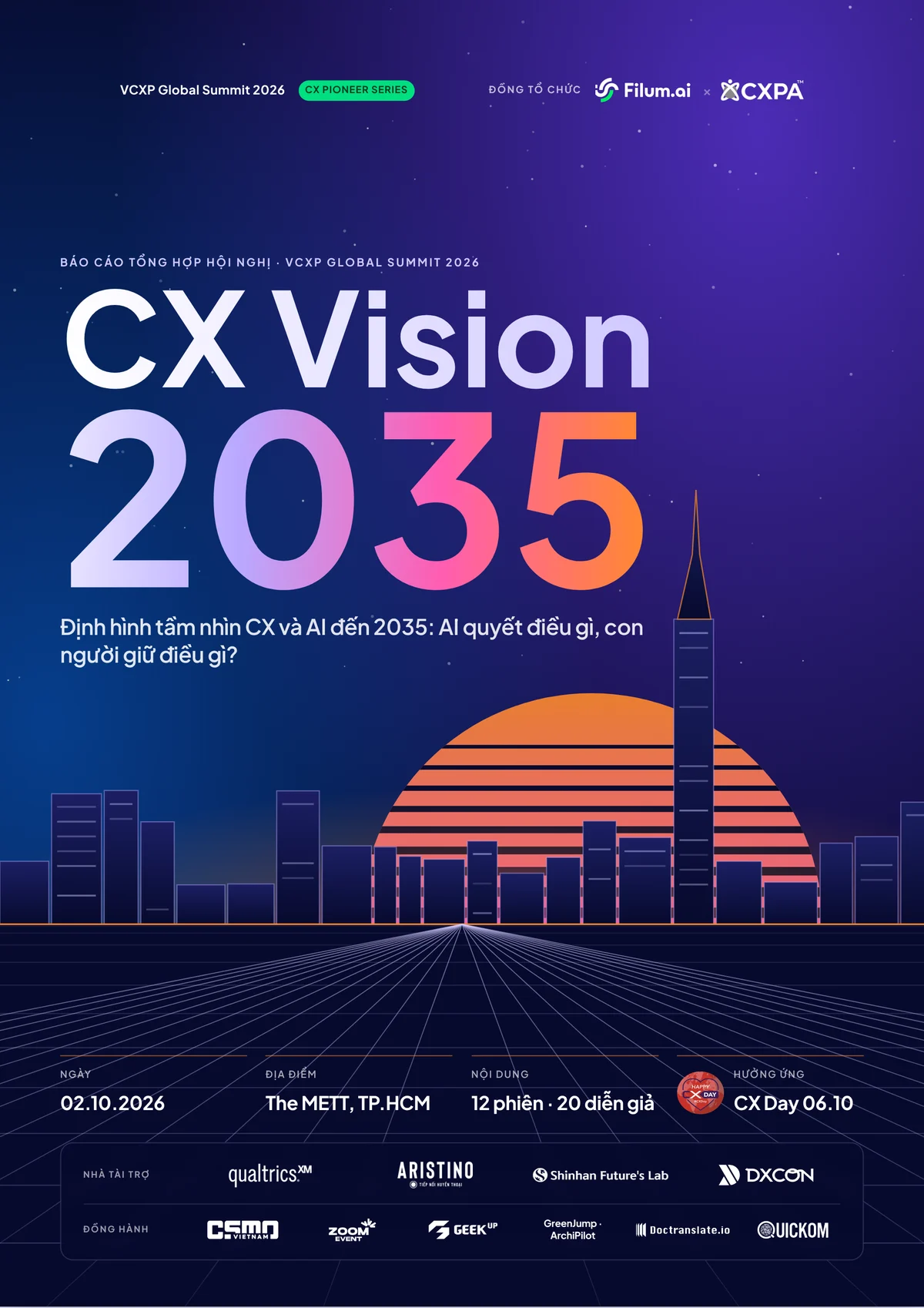 Bìa ebook CX Vision 2035 — Báo cáo tổng hợp VCXP Global Summit 2026